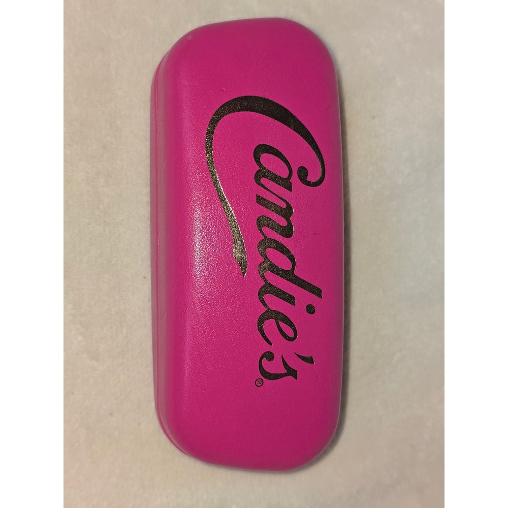 Candies Hot Pink Hard Shell Eyeglass Case Gold Logo Protective Clamshell